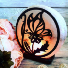 Соляна лампа «Метелик на квітці»